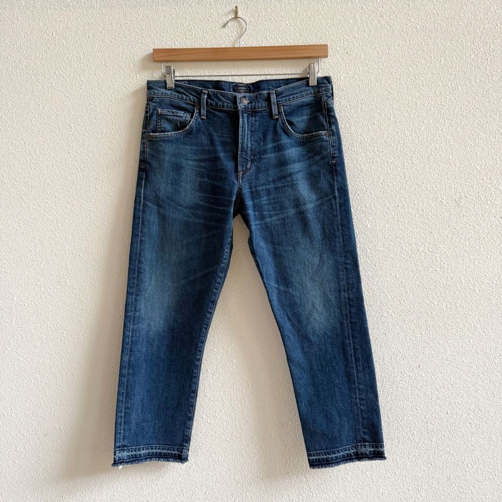 Citizens of Humanity Emerson Slim Boyfriend Jeans Womens 30 Blue VGUC Raw Hem